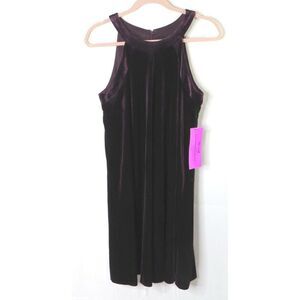 𝅺betsey Johnson Wine Velvet A-Line Dress 6 Holiday